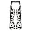 Sywiyi Men's Vintage Western Cowboy Chaps Cow Print Costume Pants, Black & White, XL view 3