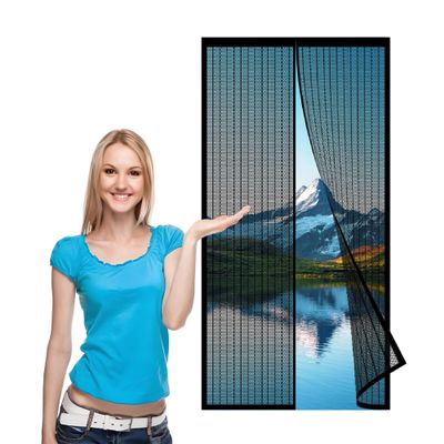 Magnetic Fly Screen Door, 121 x 240 cm, Black