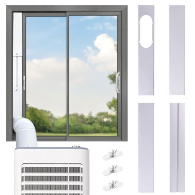 Kaezuy Adjustable Window Seal Kit for Mobile Air Conditioners, Universal PVC Seal with Exhaust Hose Adapter (B)