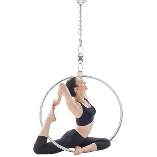 Professional Aerial Hoop Set for Performances and Workouts, 253 lb Capacity