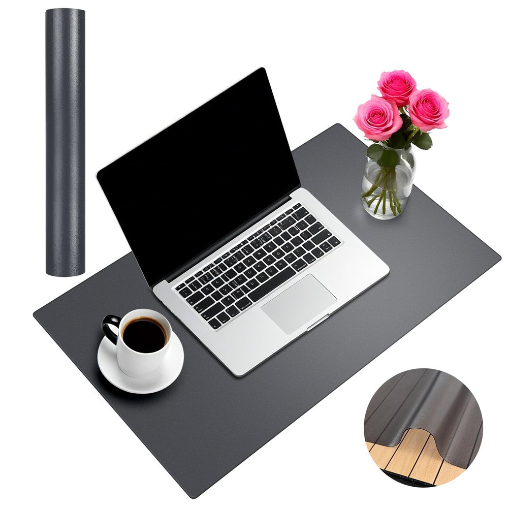 TSKDKIT Translucent Black Desk Mat, 100 x 50 cm