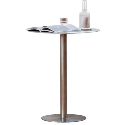 Modern Round Stainless Steel Bar Table, 50 x 105 cm