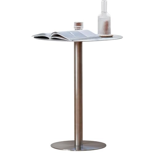 Modern Round Stainless Steel Bar Table, 50 x 105 cm
