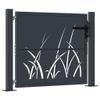 ChicAbode Anthracite Steel Garden Gate 105 x 80 cm, Grass Design view 2