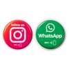 Mix Set: 1 Instagram Follow Us Sticker + 1 WhatsApp Counter Sticker, 3 cm view 1