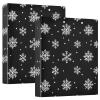 Quteprint 3-Ring Binder, White Snowflake Pattern, 3.8 cm, with 3 Clear Pockets and Clipboard view 1
