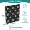 Quteprint 3-Ring Binder, White Snowflake Pattern, 3.8 cm, with 3 Clear Pockets and Clipboard view 4