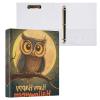 Quteprint 3-Ring Binder, Halloween Owl Tree Branch, 1.5 in, with 3 Clear Pockets and Clipboard view 2