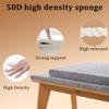 AZMAHT Linen Bench Cushion, Gray, 90 x 45 x 2 in view 3