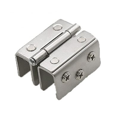 Glass Door Hinges, Silver Alloy, Rust-Resistant, for 8–10 mm Glass