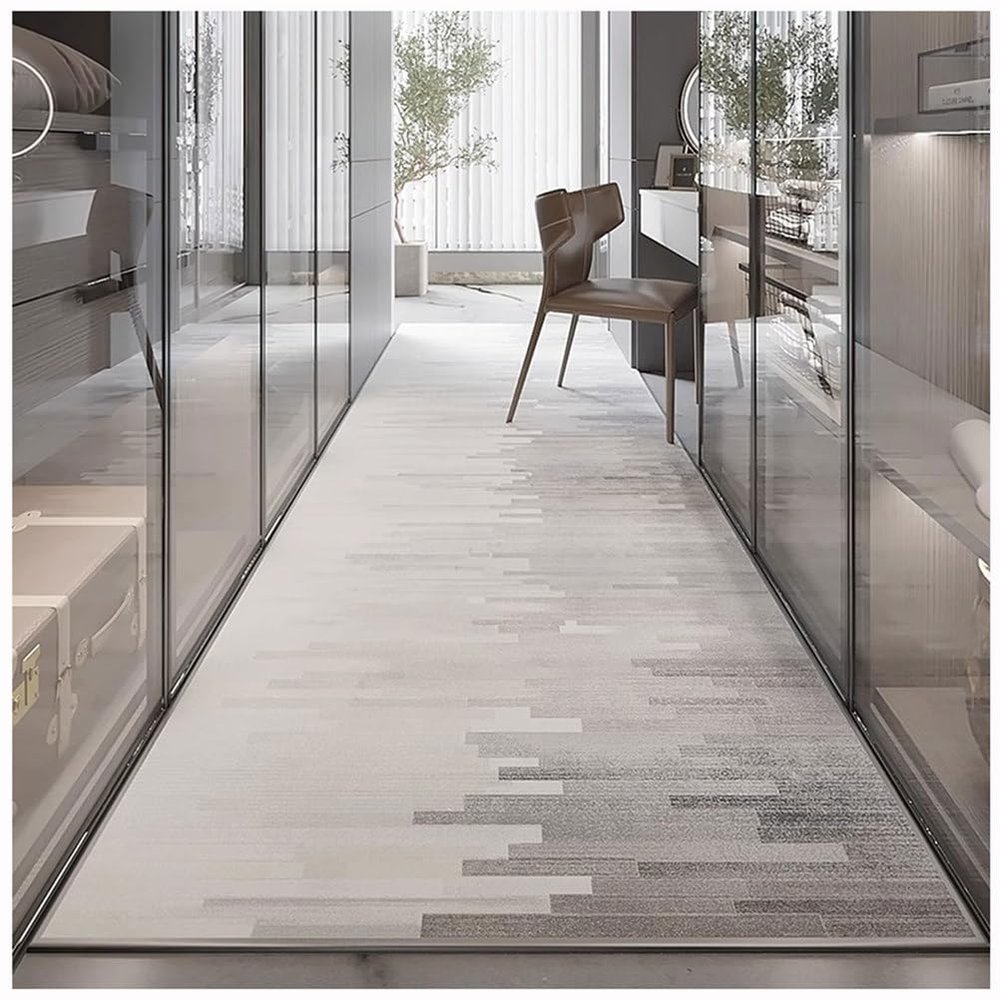 ZTGL Long Hallway Runner Rug, Washable Short-Pile Non-Slip Kitchen Rug, 100 x 100 cm