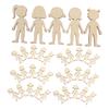 BESPORTBLE 100-Piece Unfinished Wooden Girl Figures, Natural Wood Cutouts for Crafts, Random Styles view 1