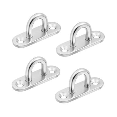 U-Shaped Stainless Steel Ceiling Hooks, 4-Pack