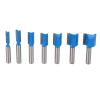 7-Piece Straight Router Bit Set, Double-Flute Carbide, 8 mm Shank view 1