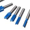 7-Piece Straight Router Bit Set, Double-Flute Carbide, 8 mm Shank view 2