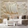ZEZILE Custom 3D Relief Boat Wall Mural Wallpaper view 4