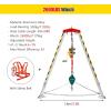 Emergency Rescue Tripod with Hand Winch and Fall Protection, 1,200 lb Capacity view 2