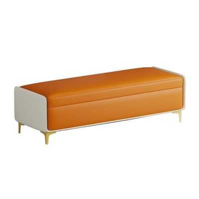 Xilin-872 Upholstered Storage Bench, Orange, Large