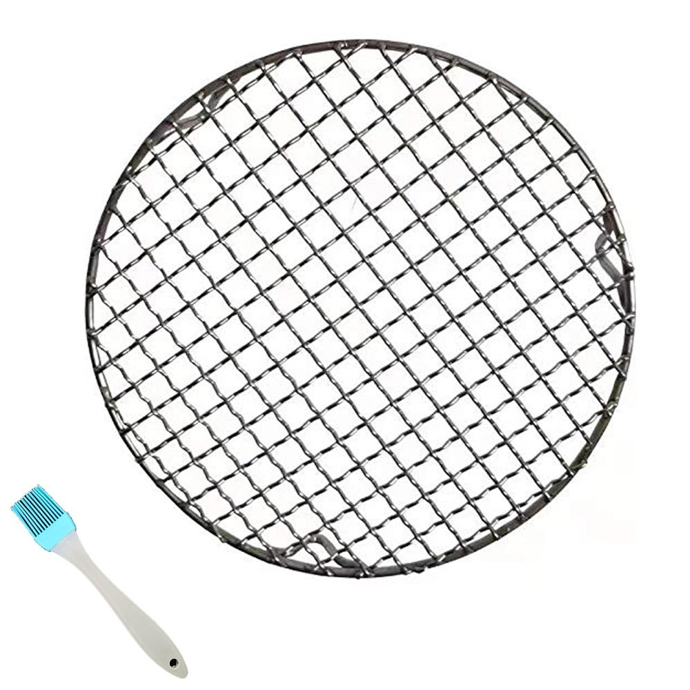 Round Stainless Steel Grill Rack with Feet, 24 x 5 cm