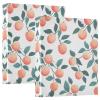 Quteprint 3-Ring Binder, Peach Leaf Pattern, 3.8 cm, Round, with 3 Clear Pockets and Clipboard view 1