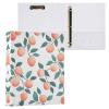Quteprint 3-Ring Binder, Peach Leaf Pattern, 3.8 cm, Round, with 3 Clear Pockets and Clipboard view 2