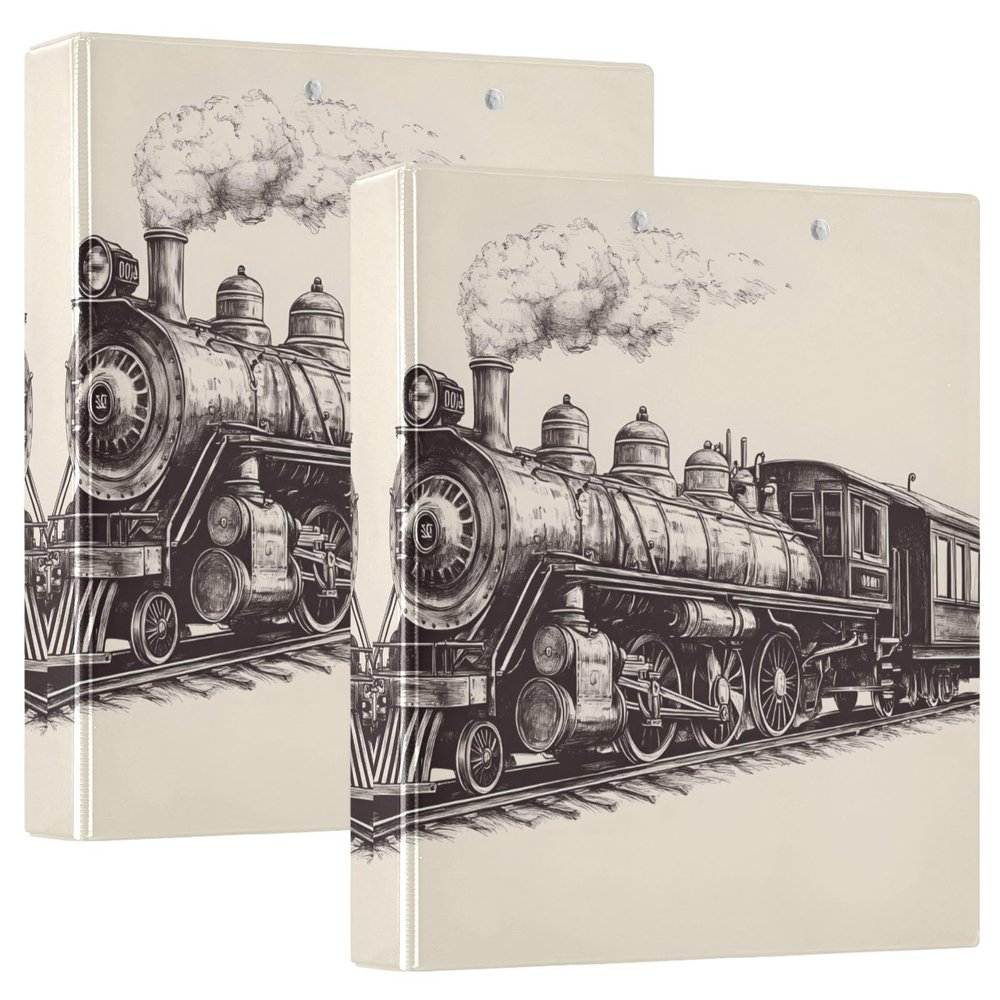 Quteprint 3-Ring Binder, 3.8 cm Round Rings, with 3 Clear Pockets