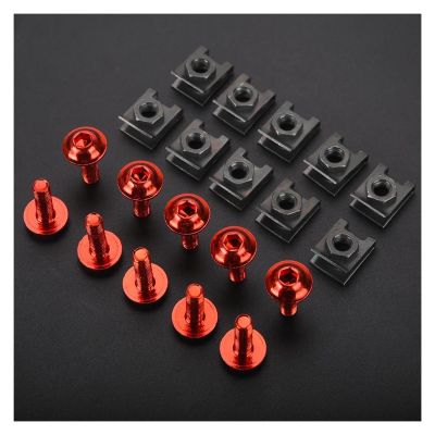 VTSGBLS CFMOTO Motorcycle Fairing Screw and Nut Kit, Red, 10 Pieces