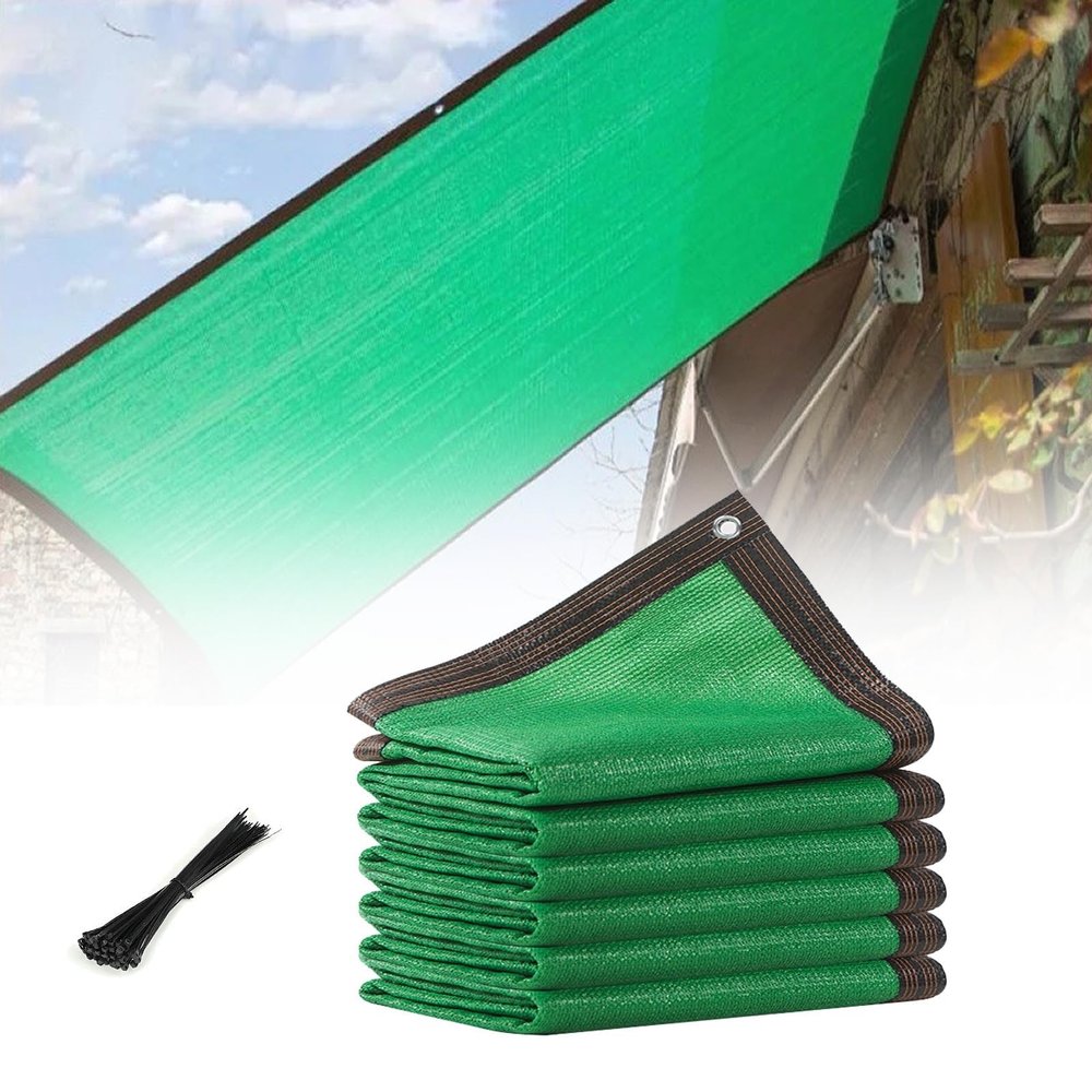 AJTXCSFOQL 85% Shade Net, Breathable HDPE Sun Shade Sail, 3.5 x 4 m