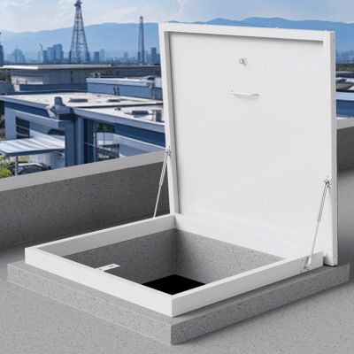 High-Performance Steel Roof Hatch with Aluminum Frame, Lockable Access Door, 31.5 x 31.5 in