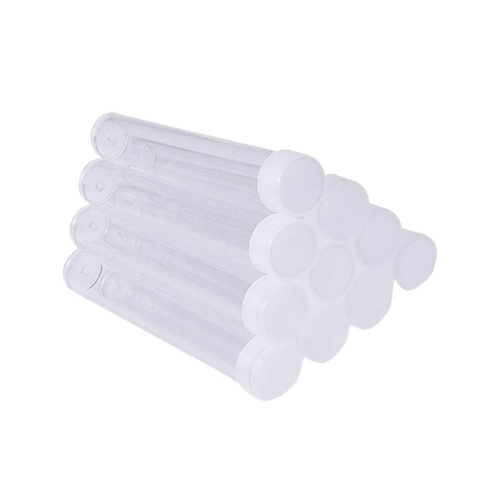 MENGKE 100-Piece Clear PET Plastic Tubes with Screw Caps