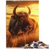 1000-Piece Wooden Gnu at Sunset Puzzle for Adults, 14+ view 2