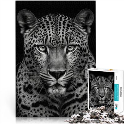 1000-Piece Leopard Portrait Cardboard Puzzle for Adults, Ages 14+, 26 x 38 cm