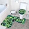 3-Piece Green Leopard Bathroom Rug Set, Super Absorbent, Non-Slip, Washable view 1