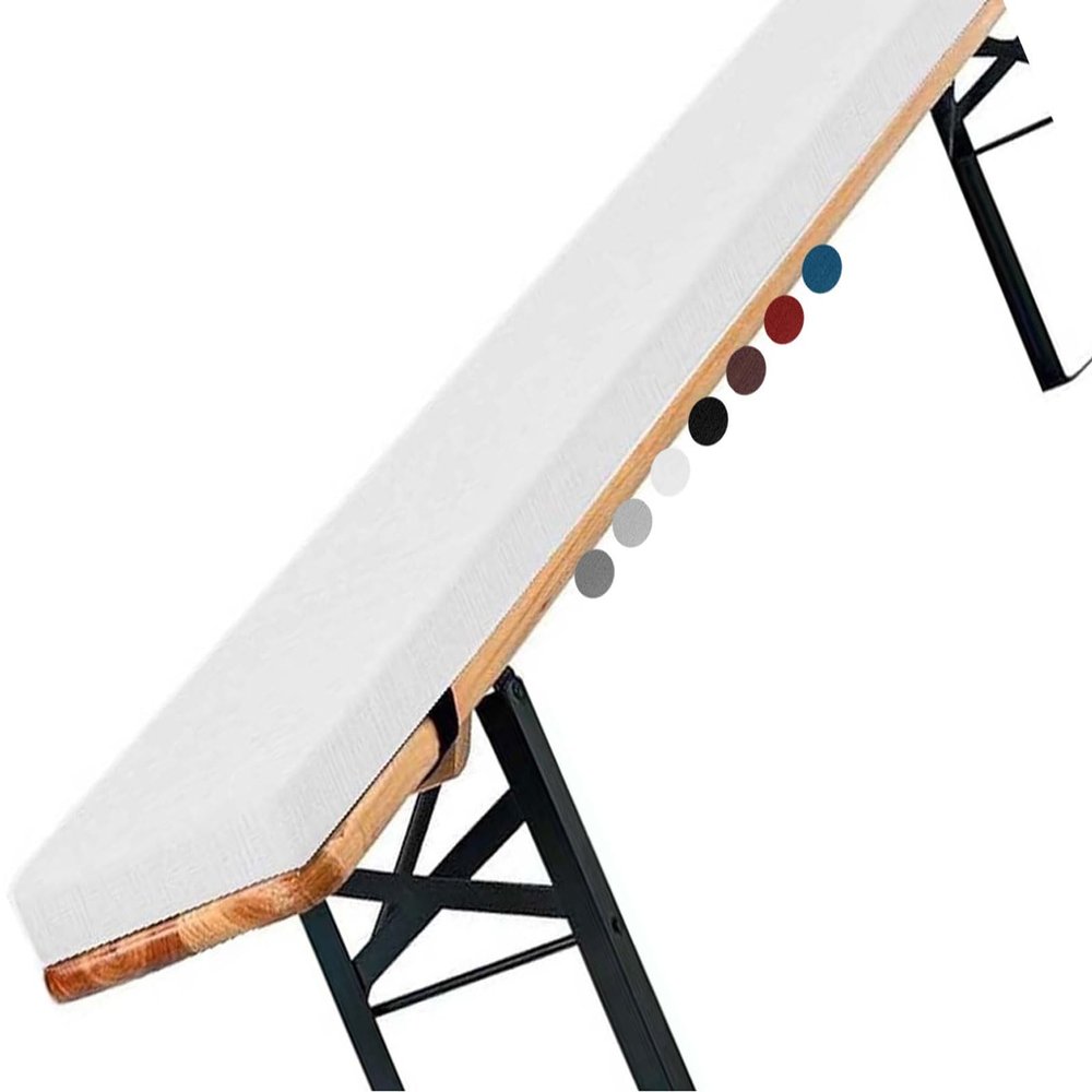 VEAI Outdoor & Indoor Bench Cushion, White, 160 x 50 x 5 cm