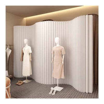 Folding Room Divider Screen, Retractable Privacy Partition for Home Office, Bedroom, Bathroom or Dressing Room, 400 x 220 x 43 cm