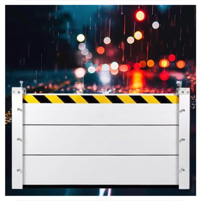 Removable Heavy-Duty Aluminum Flood Barrier Panel for Doors, Garage Doors, and Basements, 2 ft (60 cm) H x 7 ft (214 cm) W