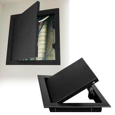 Black Drywall Access Panel, Click-to-Open Metal Maintenance Hatch