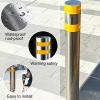 Stainless Steel Parking Barrier, Night-Reflective Design, Impact-Protection Bollard, Suitable for Traffic Control and Crowd Management (Yellow, 4 pcs, 7.6 × 75 cm/3 × 35 in) view 3