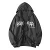Caxndycing Men's Zip-Up Hoodie Sweat Jacket, Y2K Oversized Vintage Printed Hooded Sweatshirt view 1