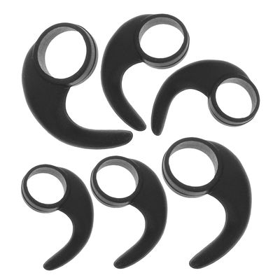 6-Piece Silicone Earphone Clip Hooks, Black