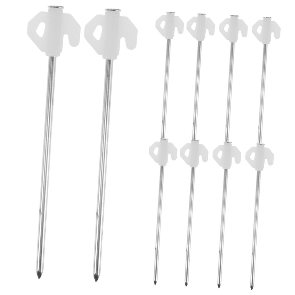 VICASKY 10-Piece Steel Tent Stakes, Sturdy Ground Spikes with Glow-in-the-Dark Design for Camping, Beach, and Garden