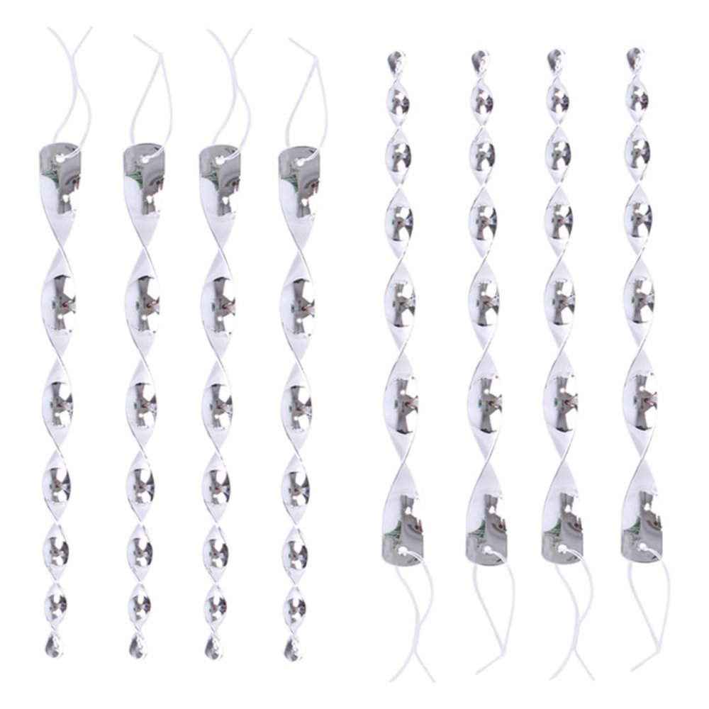 FUNOMOCYA 8-Pack Spiral Reflective Plastic Bird Deterrent Rods for Balconies and Windows