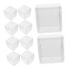 Abaodam 10-Piece Transparent Square Acrylic Display Boxes, 130 ml, with Lids view 1