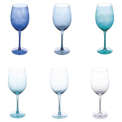 Villa d'Este Home Tivoli 1996 Happy Hour Ocean Sparkling Wine Glasses, 550 ml, Set of 6
