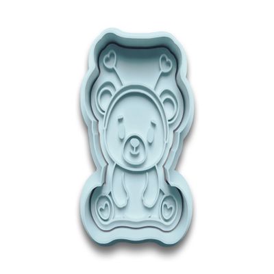 Teddy Bear Cookie Cutter with Stamp, PLA, for Kids, Birthdays & Gifts | M4