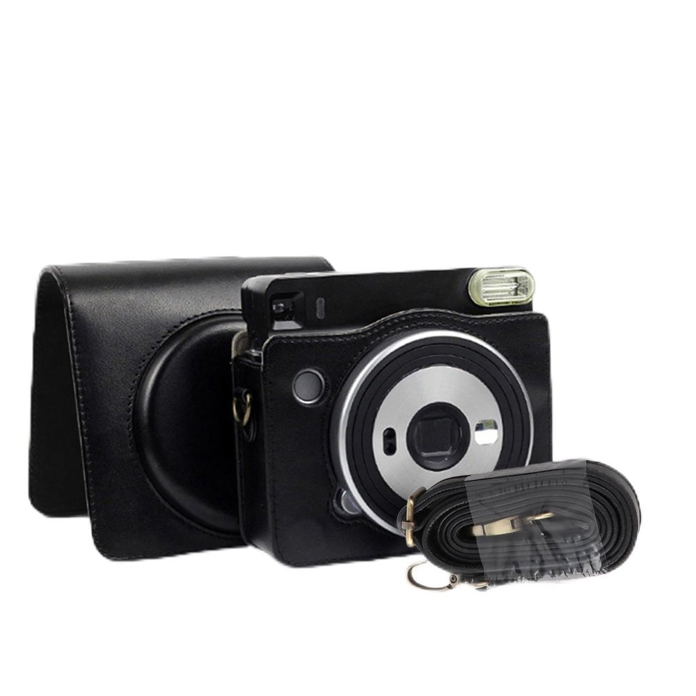 Tnfeeon Stylish and Durable PU Leather Camera Bag for SQ6, Shoulder Bag, Black