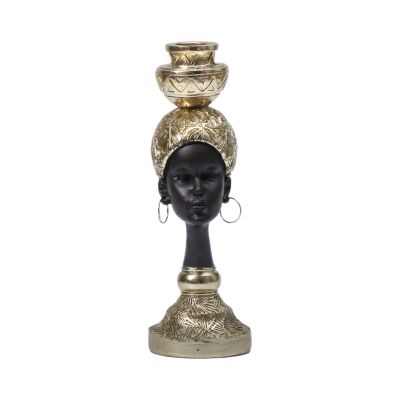 African Woman Resin Statue, Exquisite Decorative Ornament