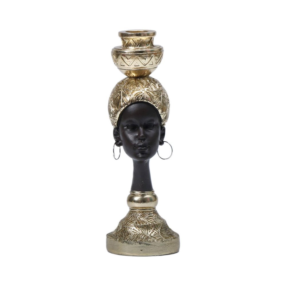 African Woman Resin Statue, Exquisite Decorative Ornament