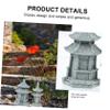 Toyvian 2 Sets of 3-Piece Pagoda and Lantern Decorations, Light Gray view 2