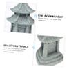 Toyvian 2 Sets of 3-Piece Pagoda and Lantern Decorations, Light Gray view 3